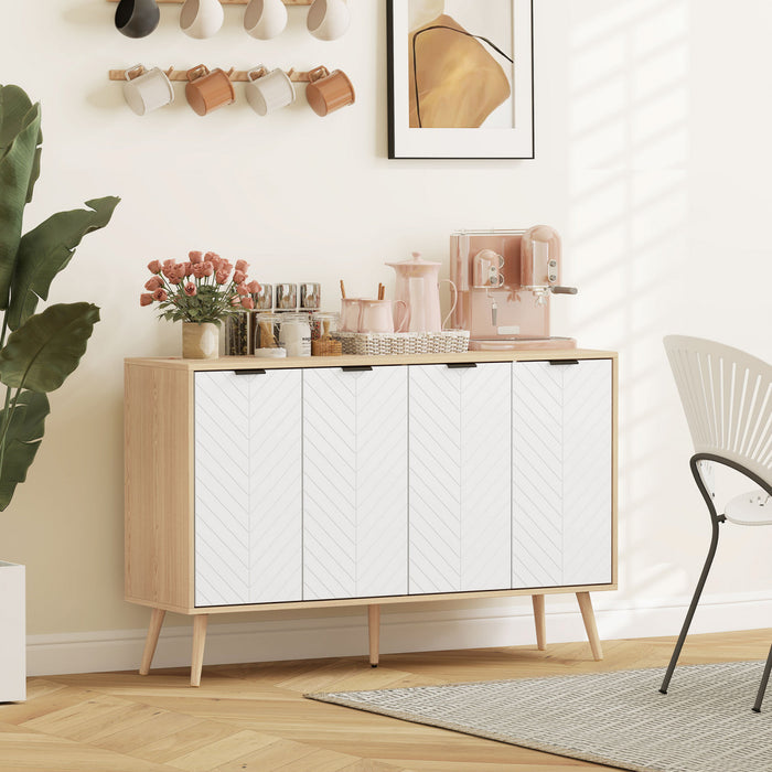 HOMCOM Buffet 47\" avec Etageres Reglables, Naturel