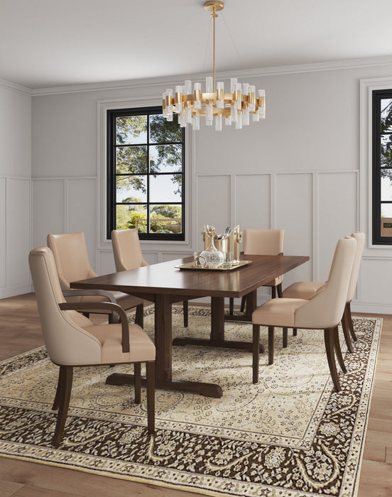 Ensemble moderne de 6 chaises de salle a manger Shubert en beige