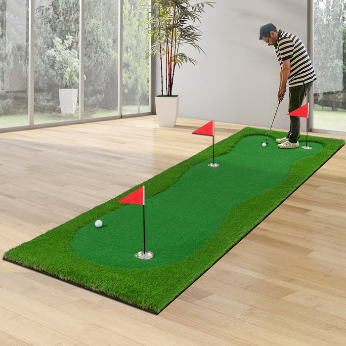 Costway 10 X 3,3 Ft Golf Mettant Vert Tapis D'entrainement Professionnel De Golf Avec 2 Balles De Golf