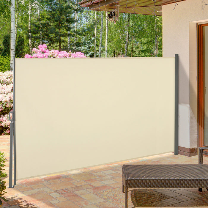 Outsunny Ecran De Confidentialite Pliant Pour Auvent Lateral 118 X 63 Creme