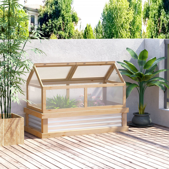 Outsunny Cadre Froid En Polycarbonate, Serre De Jardin Surelevee
