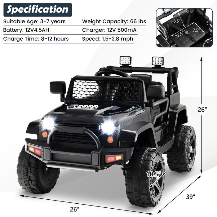 Costway Voiture Electrique 12 V Pour Enfants Costway, Alimente Par Batterie Avec Telecommande, Vehicule Jouet A 4 Roues Pour Garcons Et Filles