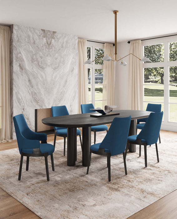 Ensemble de 6 chaises de salle a manger Kara Modern en bleu