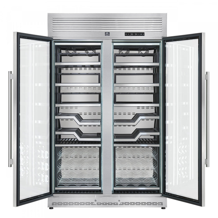 Cave a vin Abruzzo de 48\" double zone, capacite de 102 bouteilles, 24 pi³, en acier inoxydable-FWCDR6611-48S