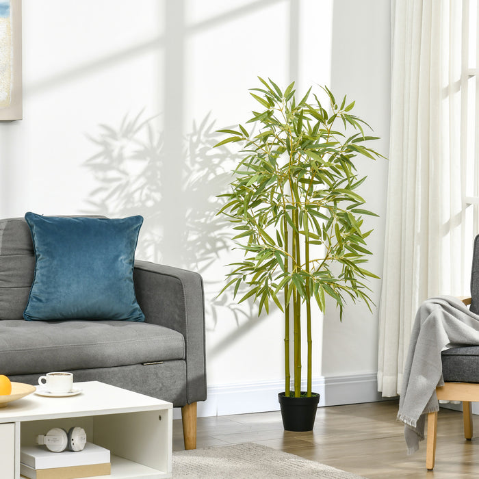 Outsunny 4' Bambou Artificiel Faux Plante Decoration Interieure Exterieure