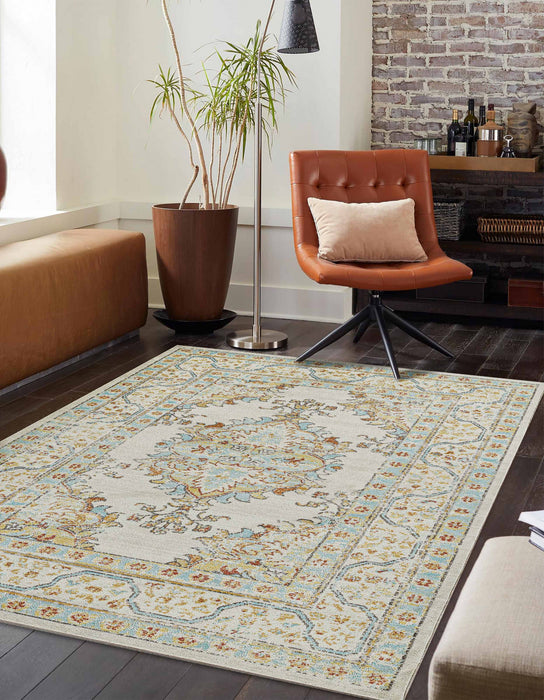 Tapis Traditionnel Esme 6'7\" x 9'6\" en Ivoire