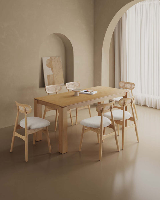Colbert et Rockaway Ensemble de salle a manger moderne industriel chic 7 pieces en naturel