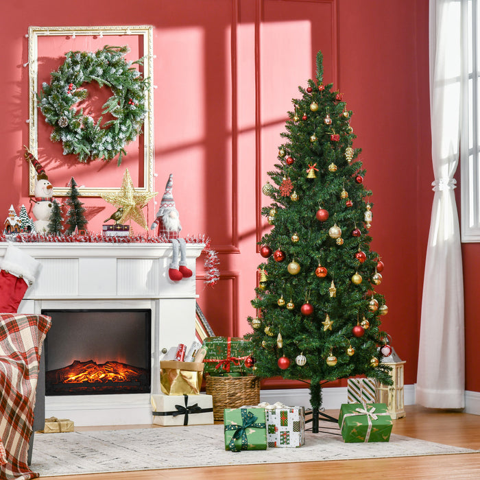 HOMCOM Arbre de Noel artificiel 6pi, arbre de Noel avec 583 branches, vert