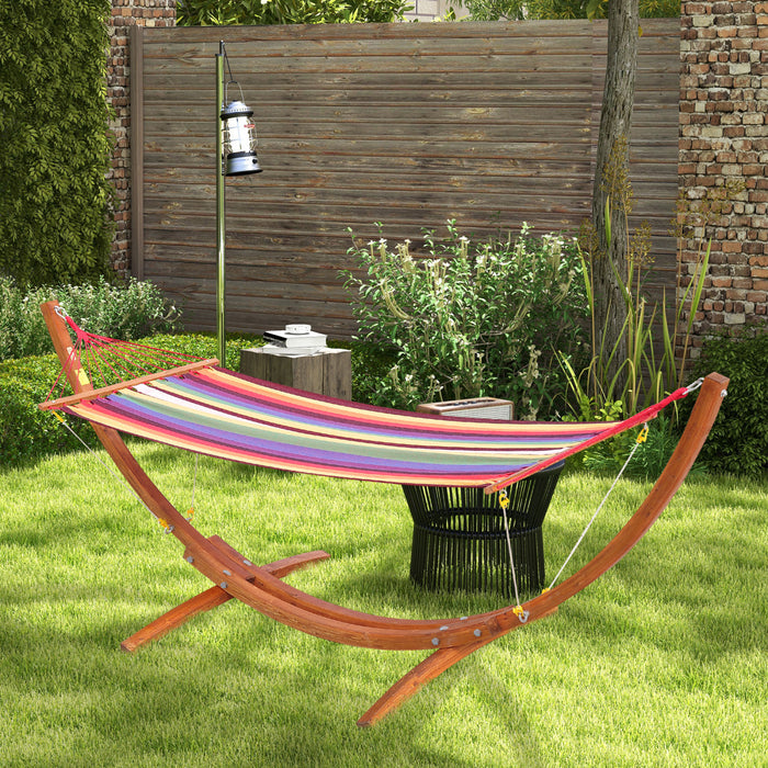 Hamac A Balancoire Outsunny Avec Lit De Jardin En Bois Dur