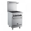 FORNO Commerciale 24 Inch Stainless Steel Gas Range, 4 Burners, 120,000 BTU Total - FCMGR0093-24 | Cuisiniere a gaz Commerciale en acier inoxydable de 24 po, 4 bruleurs, 120 000 BTU – FCMGR0093-24