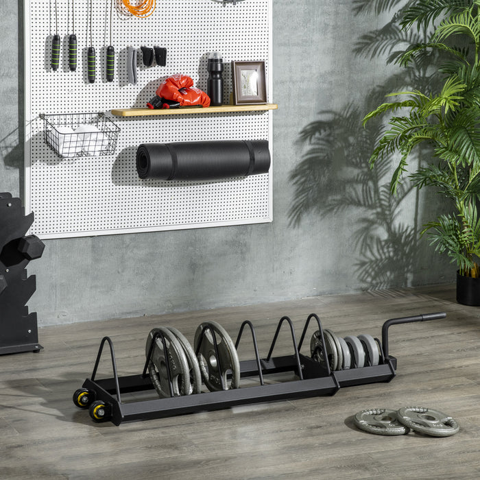 Soozier Support De Poids, Support De Support De Plaque De Poids Horizontal, Stockage De Plaque De Pare-chocs Avec Roues De Transport Pour La Salle De Sport A Domicile