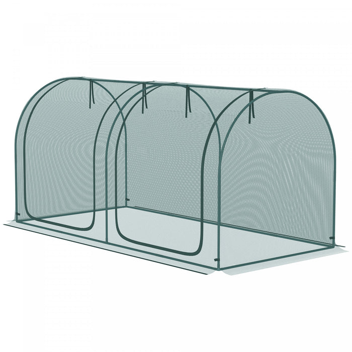 Outsunny Cage De Culture 8 X 3 Pi Avec Deux Portes Zippees, Vert Fonce