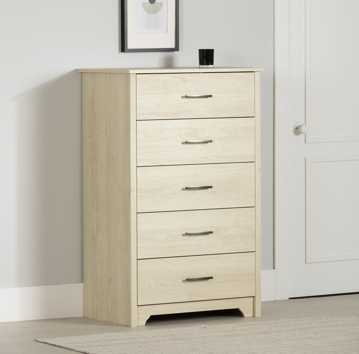  Commode verticale Fusion à 5 tiroirs - chêne blanchi