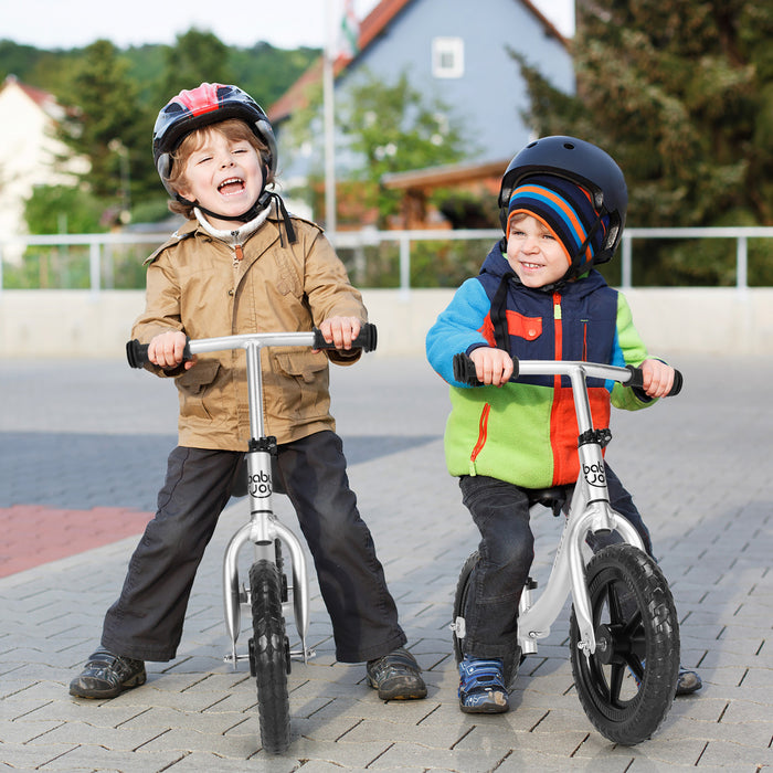 Velo D'equilibre En Aluminium Pour Enfants, Velo A Pousser Pour Tout-petits Avec Siege De Guidon Reglable, Pneus En Mousse Eva De 30,5 Cm, Velo D'equilibre Pour Tout-petits Et Enfants, Adapte Aux Enfants De Plus De 2 Ans, Noir Et Argent