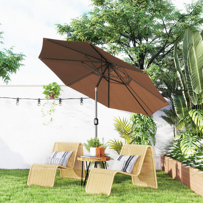 Outsunny Parasol Marron