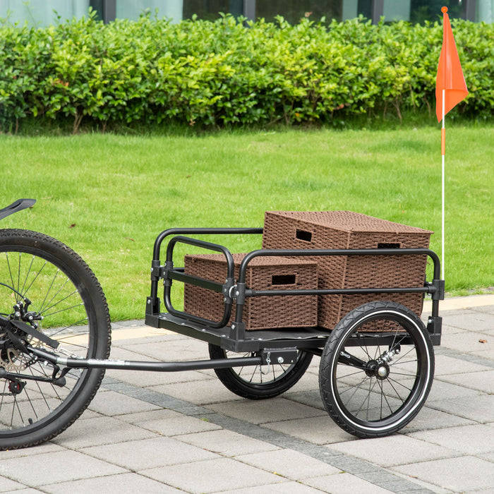 Aosom Remorque De Velo Avec Suspension, Roues De 16 Pouces.