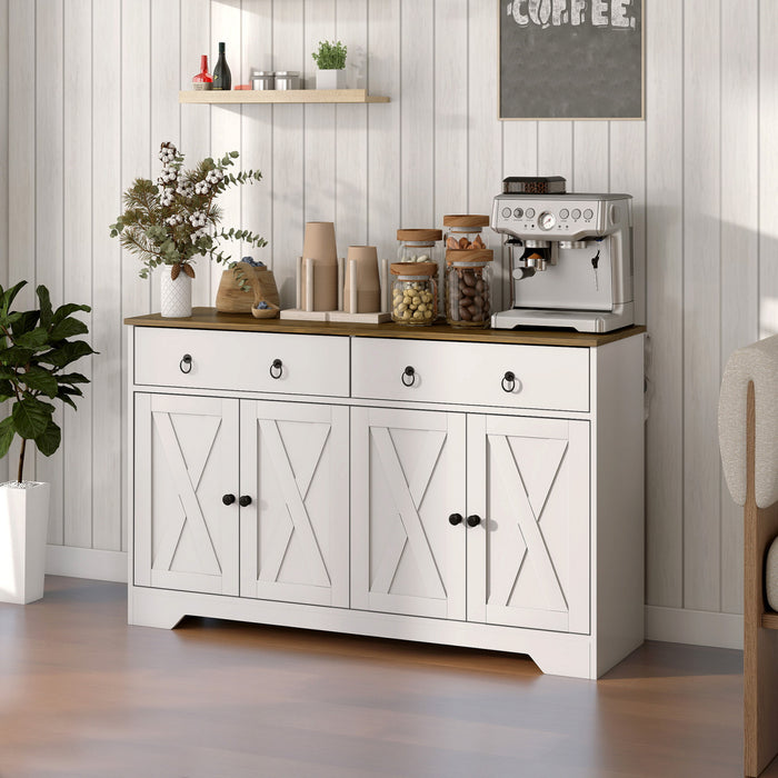 HOMCOM Buffet, armoire bar a cafe, etagere reglable