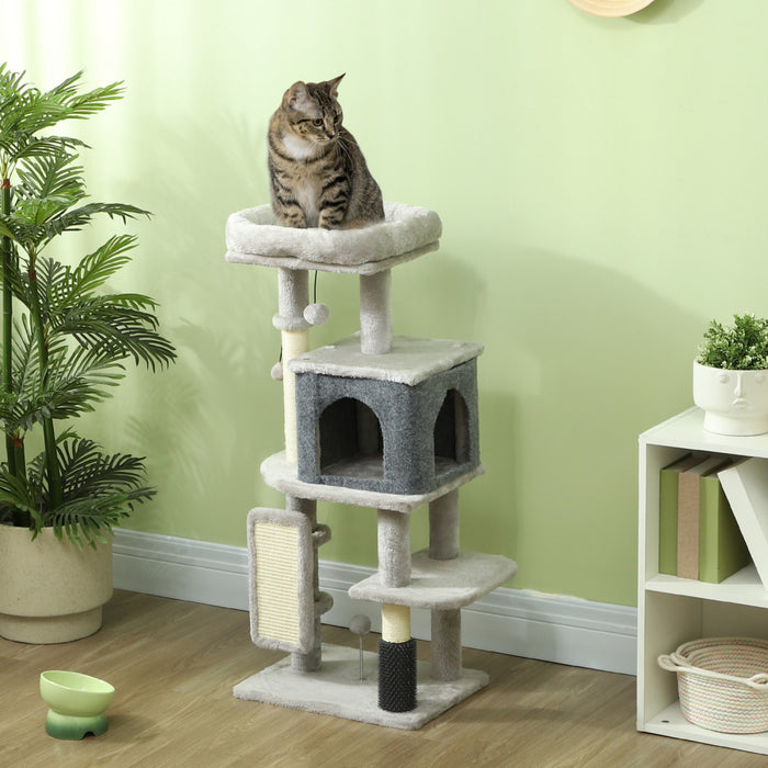 Arbre A Chat De 52 Pouces Avec Griffoirs, Gris Clair