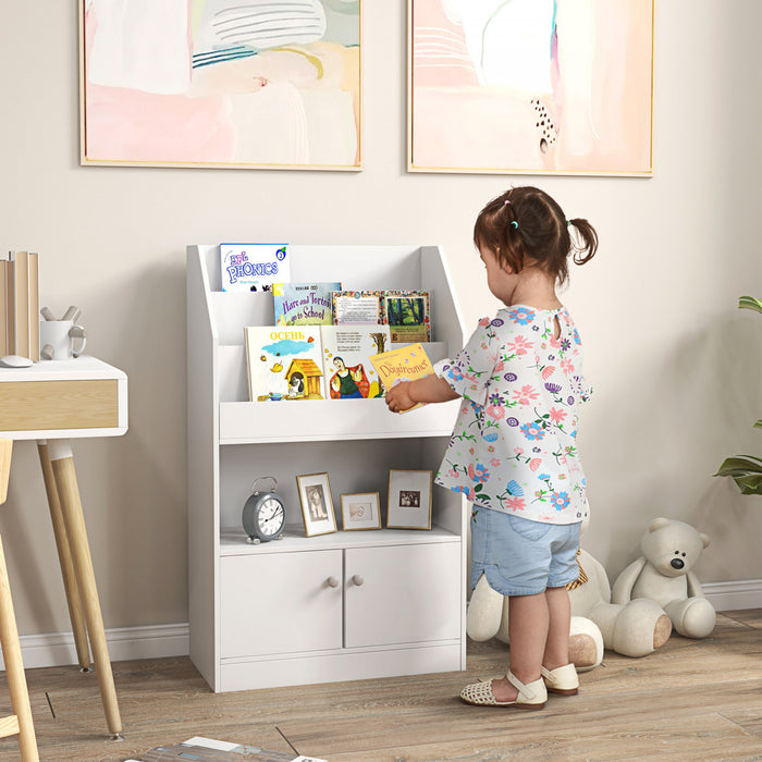 Qaba Rangement Pour Jouets, Bibliotheque Pour Enfants Pour Chambre A Coucher, Salle De Jeux, Creche, Blanc