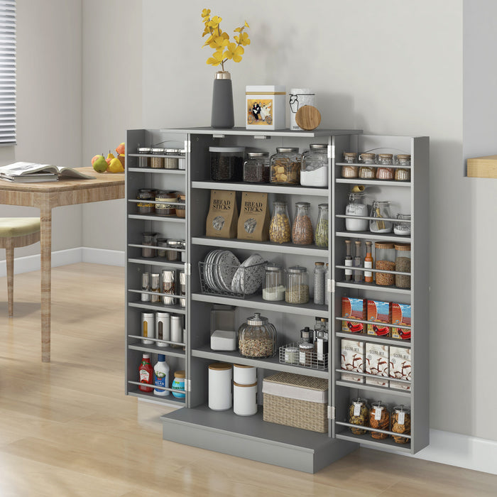 HOMCOM Armoire de rangement avec etageres a 5 niveaux, 12 etageres a epices