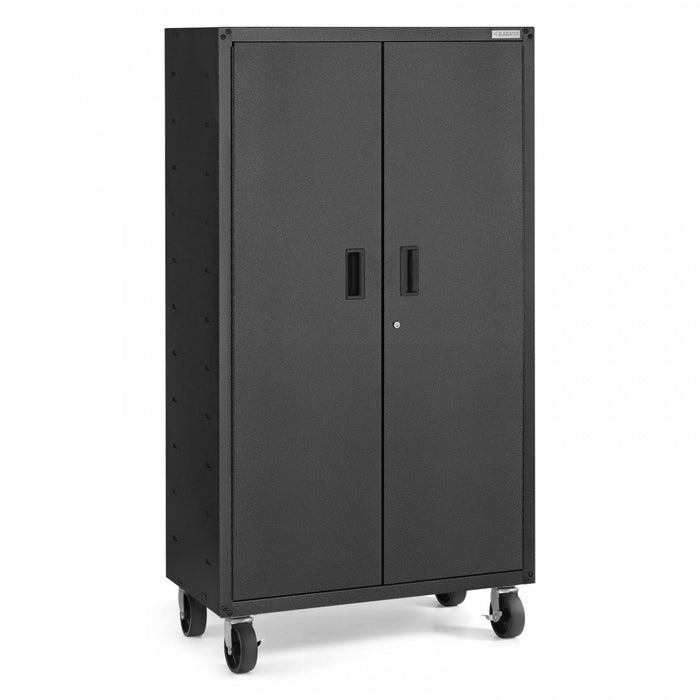 Armoire de rangement mobile de Gladiator - granite martelé