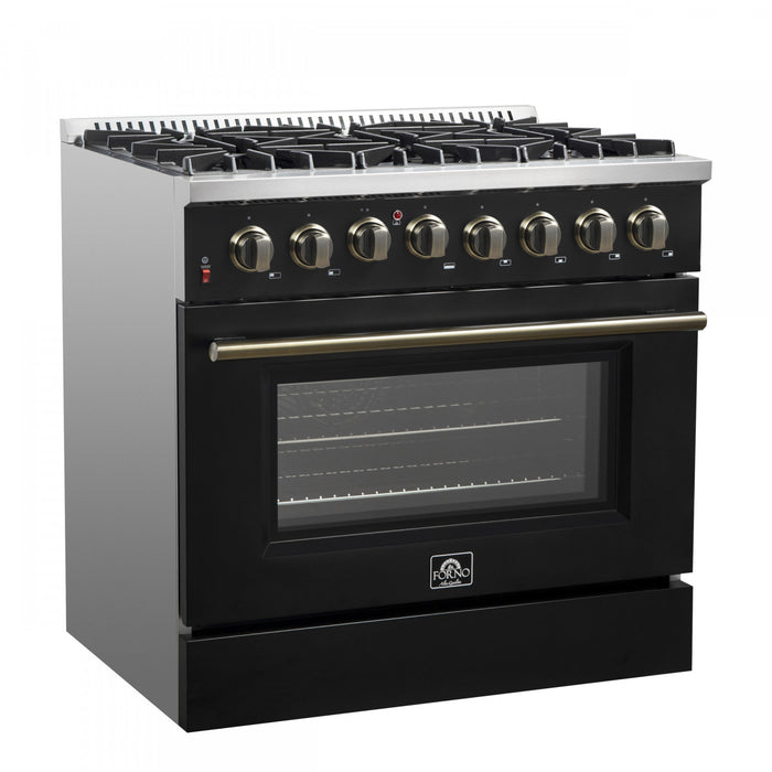Cuisiniere a double combustible Galiano de 36 po, noire, 5,36 pi³ - FFSGS6156-36BLK