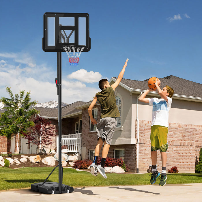 Soozier Panier De Basket-ball De 7,7 A 10' Avec Panneau Arriere Incassable