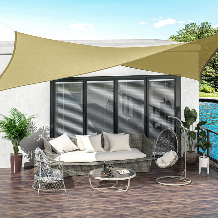 Outsunny Square 12' Canopy Sun Sail Shade Garden Cover Uv Protector Abri Exterieur Pour Pelouse Avec Sac De Transport Sable
