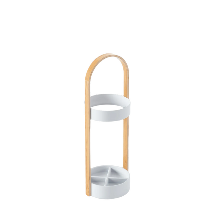 Support à parapluie moderne Bellwood de Umbra en acier - blanc et naturel