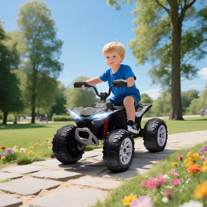 Qaba Voiture Enfant 24 V 2 Places Avec Roues Suspendues, Noir