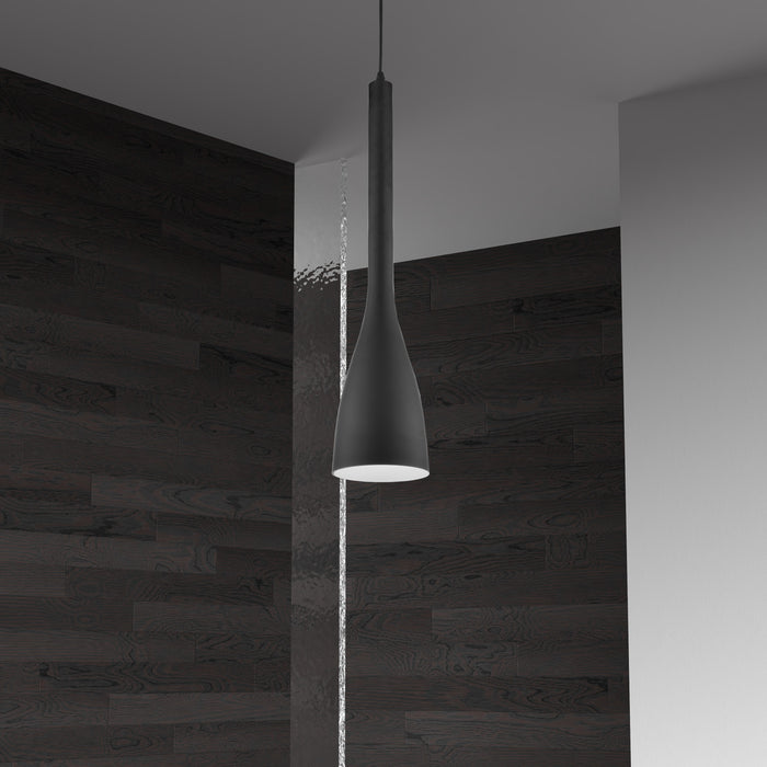 Petit luminaire suspendu Single de Dainolite avec fini noir mat
