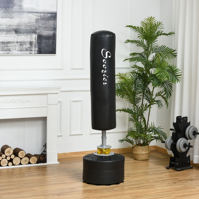 Homcom Sac De Boxe Autoportant Avec Base Lestee, Hauteur Reglable