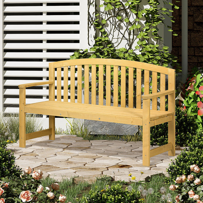 Outsunny Banc De Jardin 2 Places Avec Design A Lattes Pour Jardin Orange