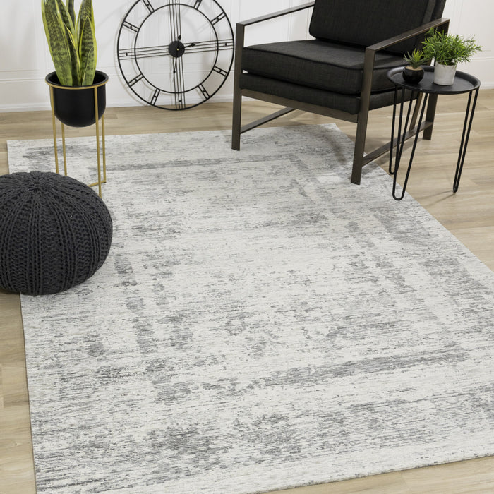 Tapis Kylie bordures gris delave, 5'1\" x 7'7\"
