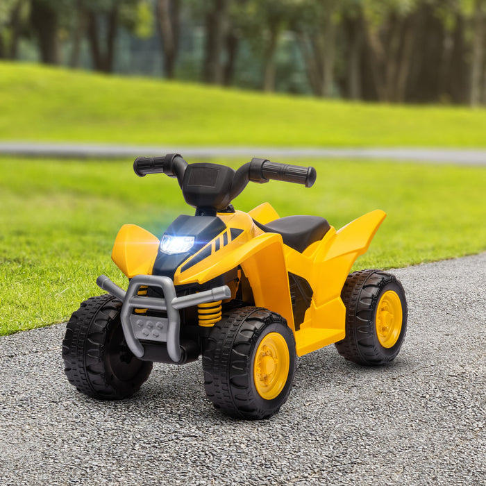 Qabaquad Cat Sous Licence Pour Enfants, Voiture Electrique 6 V Pour Enfants Alimentee Par Batterie Avec Klaxon, Phares Led, Demarrage A Un Bouton, Pour 18 A 36 Mois, Jaune