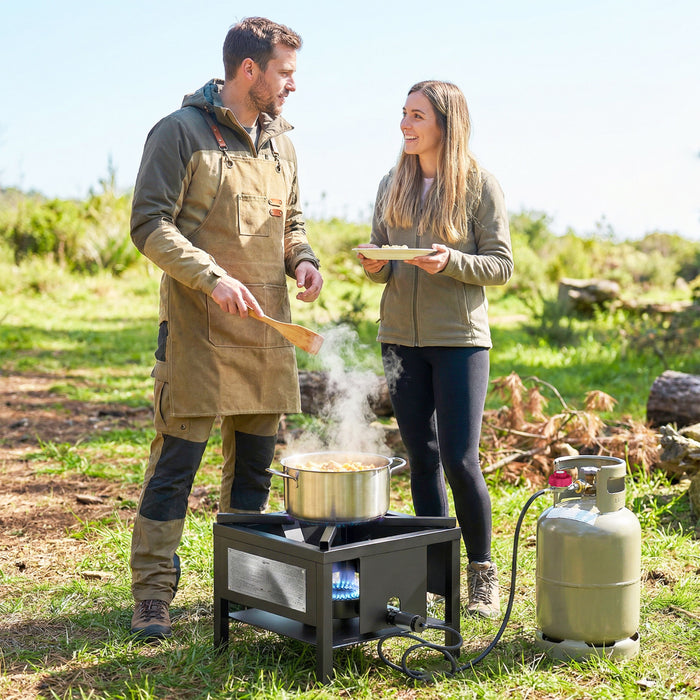 Rechaud de Camping, Bruleur a Propane Haute Pression 65 000 BTU, Noir