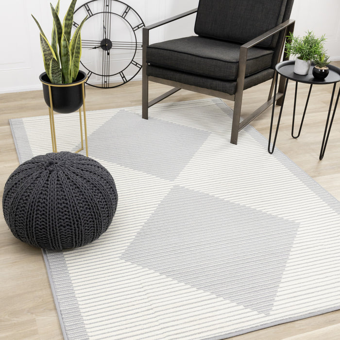 Carpette Florence à motif de diamants pour l’intérieur - 4 pi 7 po x 6 pi 7 po