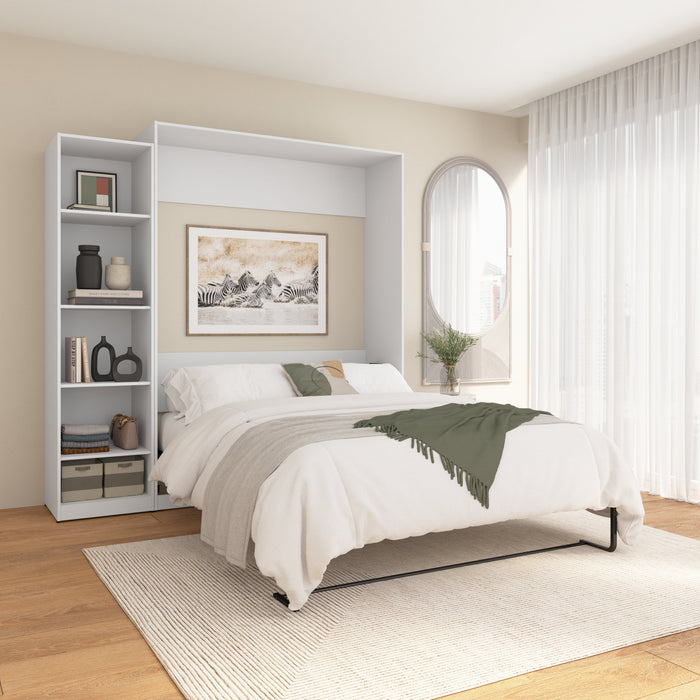 Grand lit escamotable Claremont de Bestar à 5 tablettes - blanc