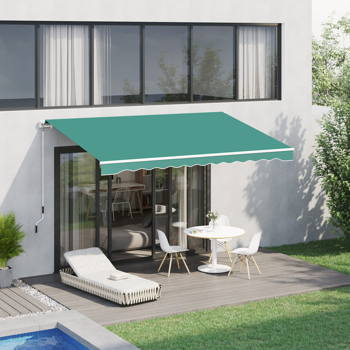 Store Banne Manuel Retractable Aluminium Polyester Impermeabilise 3l X 2,5l M Vert