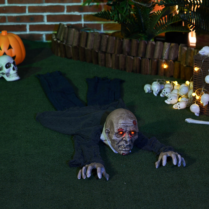 Homcom Decoration D'halloween 55,1\" Zombie Rampant, Active Par Le Son