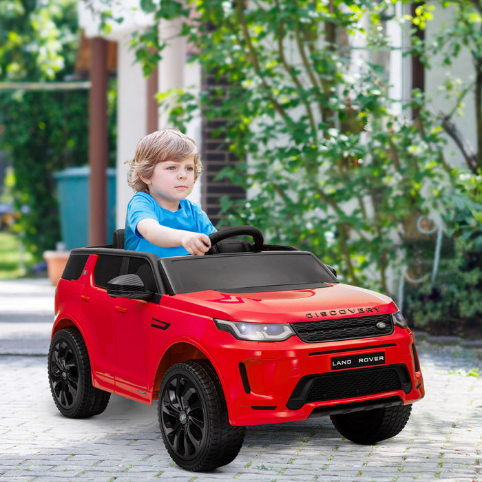 Qaba Land Rover Discovery Sport Voiture Electrique Pour Enfants Alimentee Par Batterie 12 V Avec Telecommande, Demarrage Progressif, Lumieres Led, Klaxon Musical, Rouge