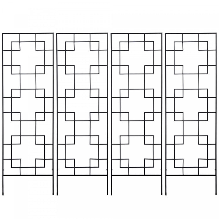 Outsunny Lot De 4 Treillis De Jardin 72\" Pour Roses, Vigne, Clematite