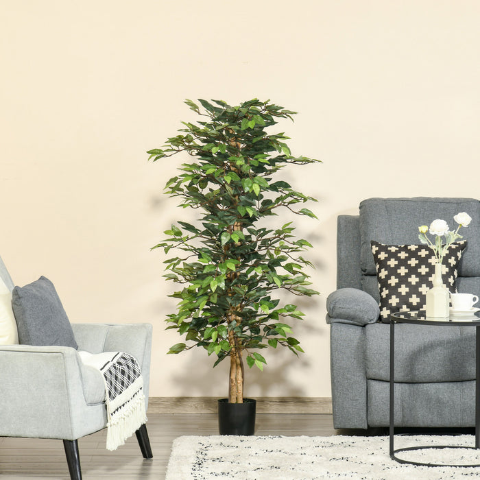 HOMCOM Ficus Artificiel 5Pieds pour Decoration Interieure