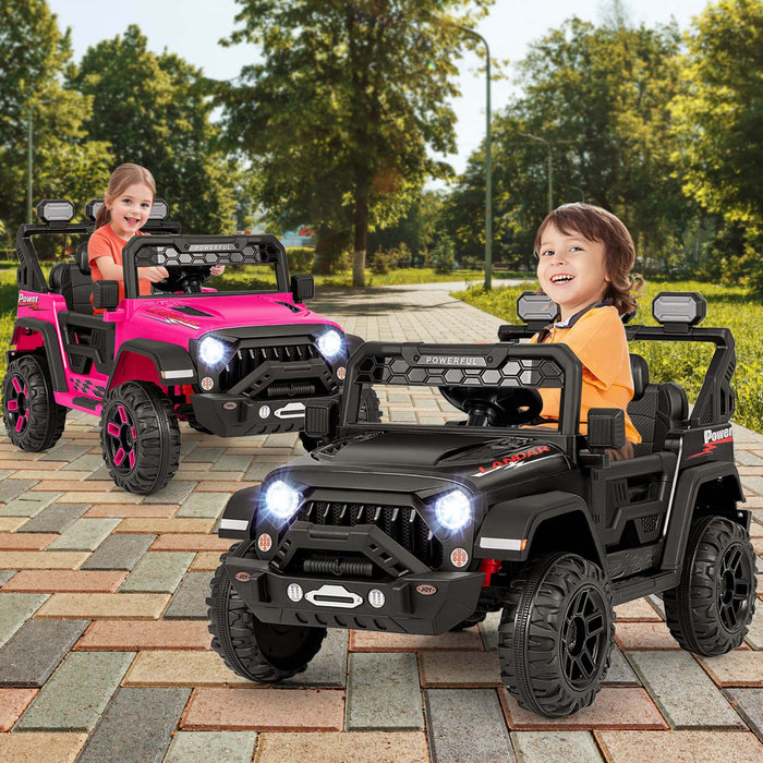 Costway 12v Enfants Roulent Sur Le Camion Avec 2 * 12v Moteurs Suspension De Ressort Et Telecommande Noir