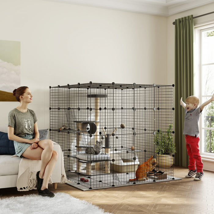 Cage Pour Chat De 55 Po Avec Plates-formes Pour 1 A 3 Chats