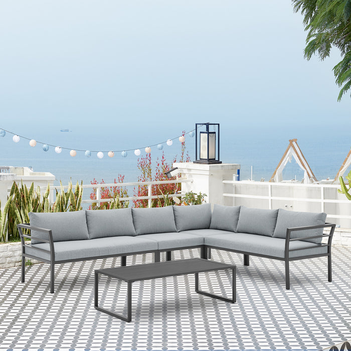 Ensemble de conversation moderne Sunnyside 5 pieces en gris