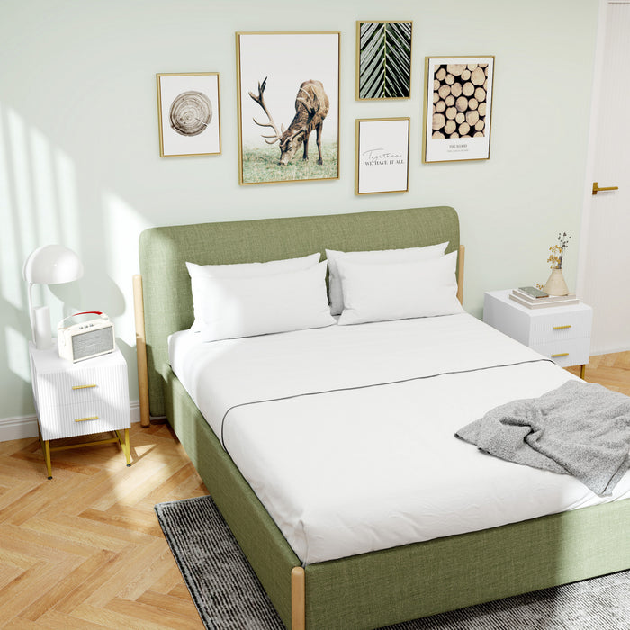 HOMCOM Ensemble de 2 Tables de Chevet avec Tiroirs pour Chambre, Blanc