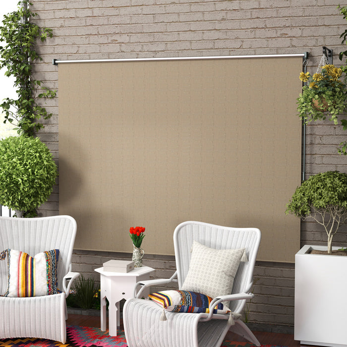 Outsunny Store Enrouleur Exterieur, Store De Porte Patio 8'x6', Beige