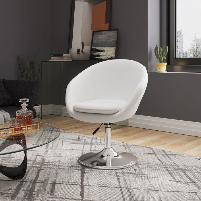 Fauteuil lounge pivotant moderne Hopper en tissu blanc - Lot de 2