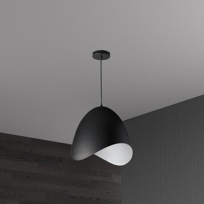 Grand luminaire suspendu Myra de Dainolite avec fini noir et 1 ampoule